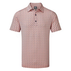 FootJoy Leaping Dolphins Print Lisle Golf Polo (pink)