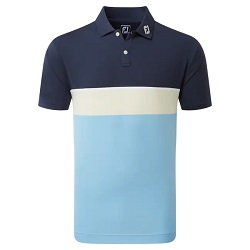 FootJoy Colour Theory Lisle Golf Polo (blå)