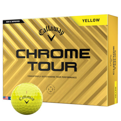 Callaway Chrome Tour Golfbolde 2024 (gul)