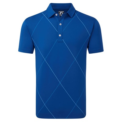 FootJoy Raker Print Lisle Golf Polo (blå)
